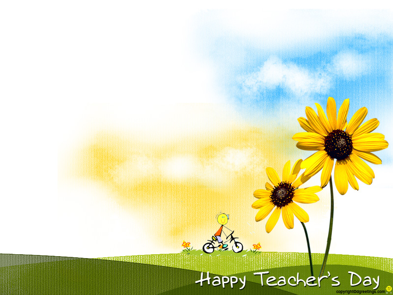 teachers day wallpaper,people in nature,nature,sunflower,yellow,sky