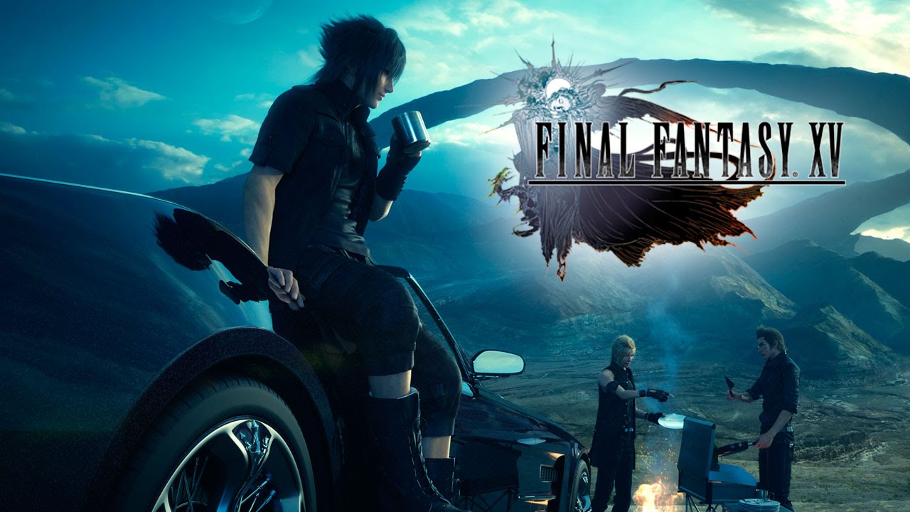 final fantasy xv wallpaper,album cover,games,adventure game,vehicle,movie