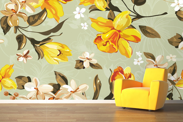 wallpaper ติด ผนัง,wallpaper,yellow,wall,mural,wall sticker