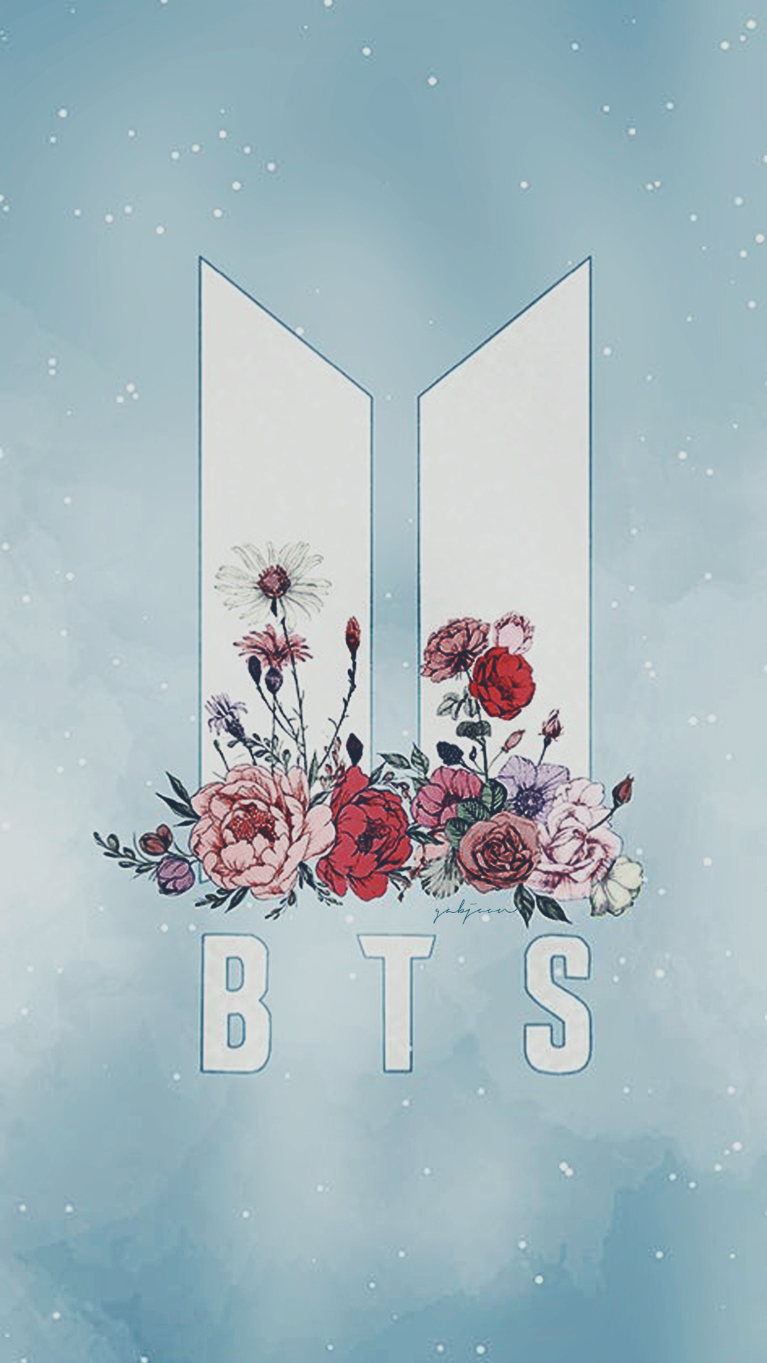 bts logo wallpaper,ilustración,planta,flor,diseño floral,arte