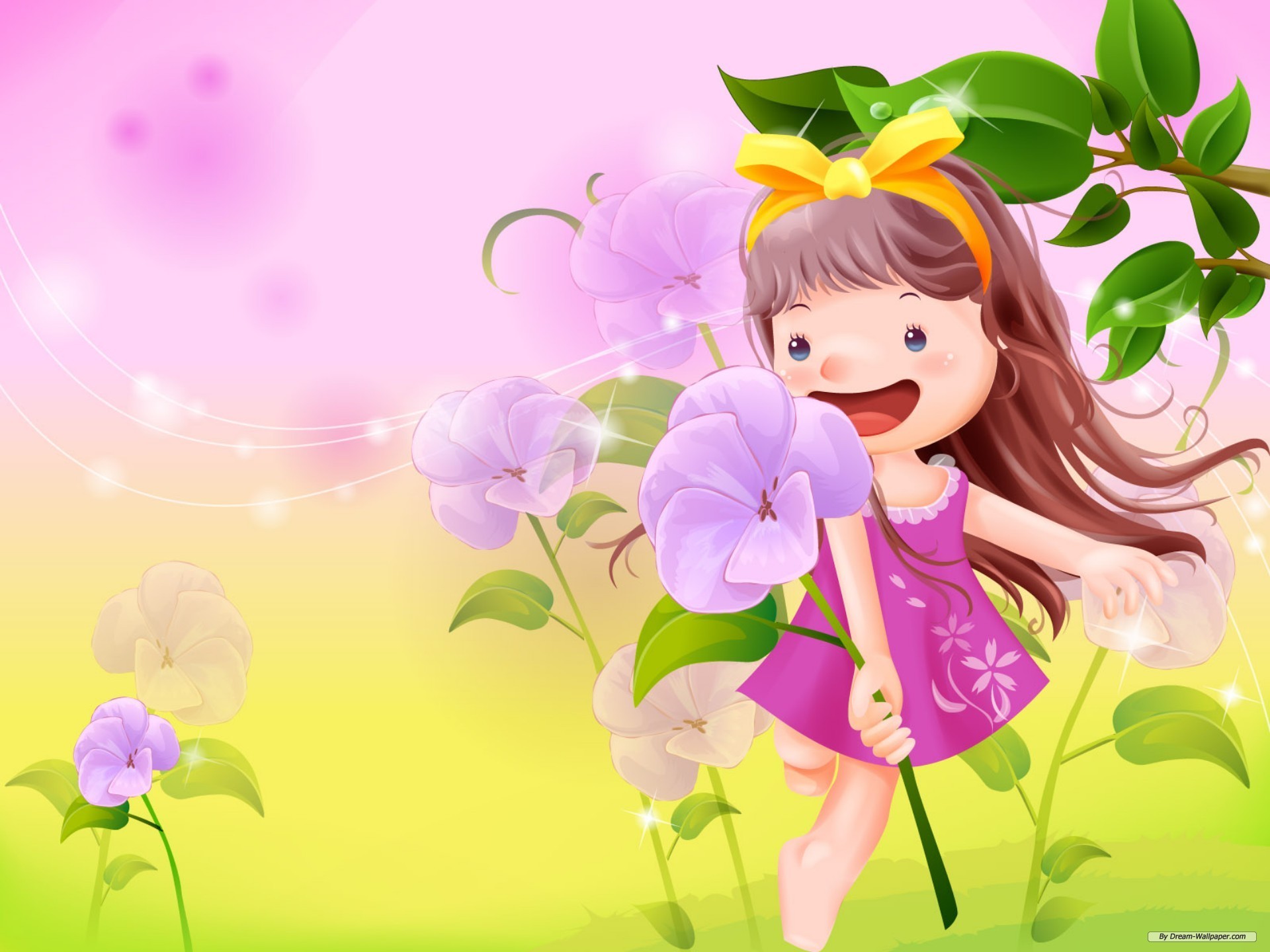 fond d'écran kartun hd,dessin animé,violet,illustration,plante,fleur