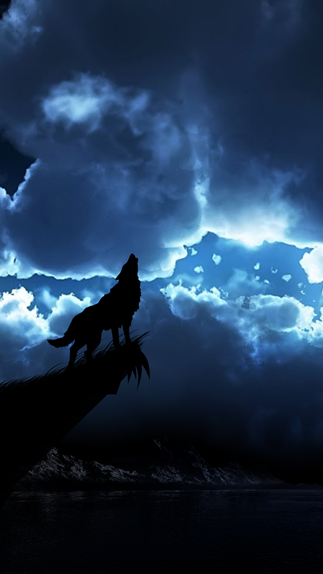 wolf telefon wallpaper,himmel,natur,atmosphäre,wolke,dunkelheit