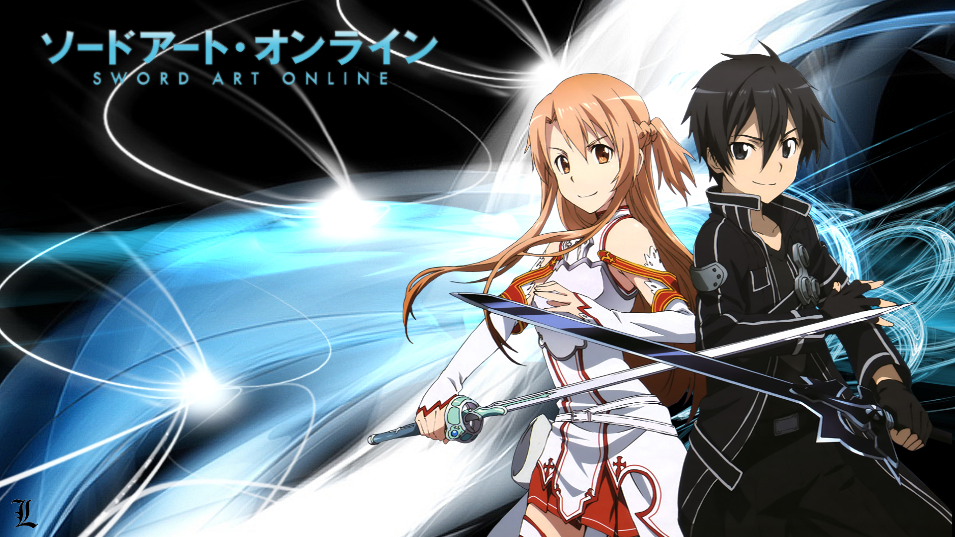 sword art online wallpaper iphone,cartoon,anime,cg artwork,black hair,sky