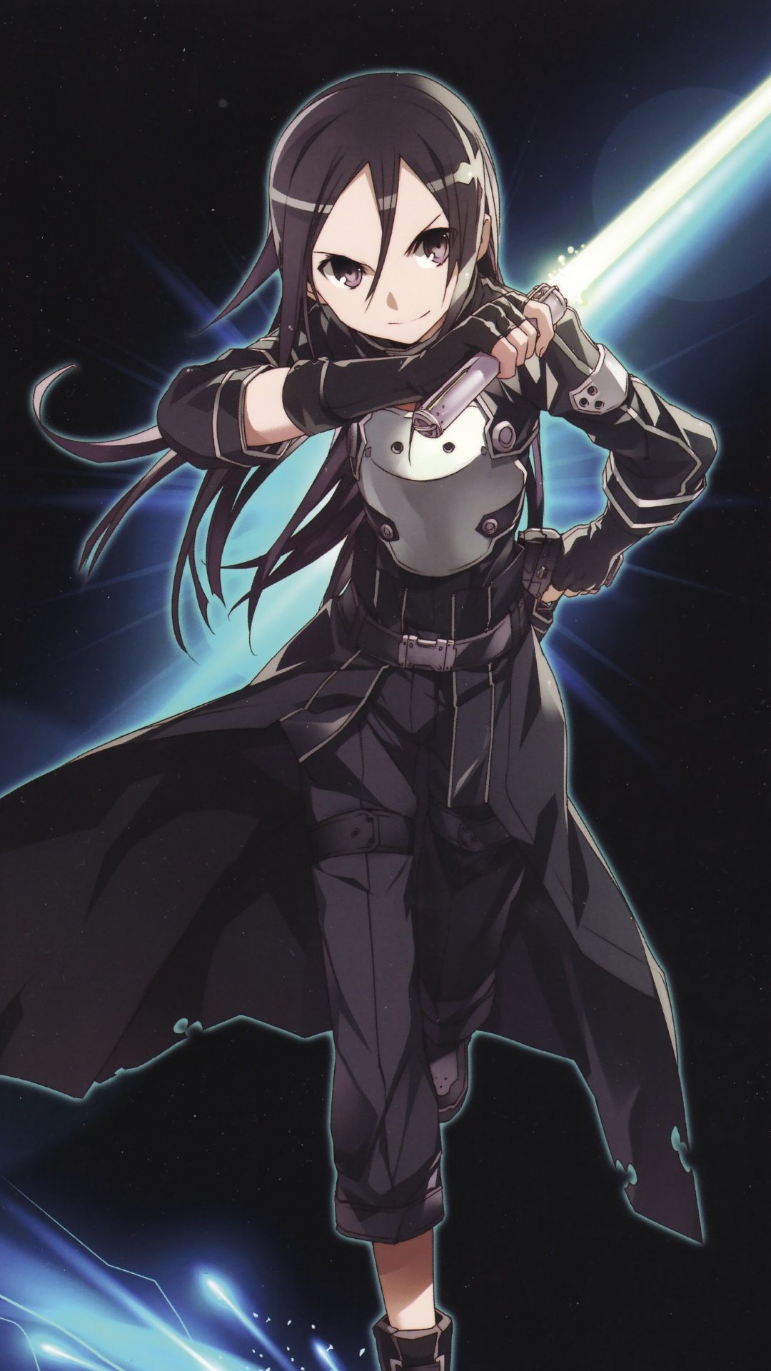 sword art online wallpaper iphone,cartoon,anime,cg artwork,fictional character,black hair