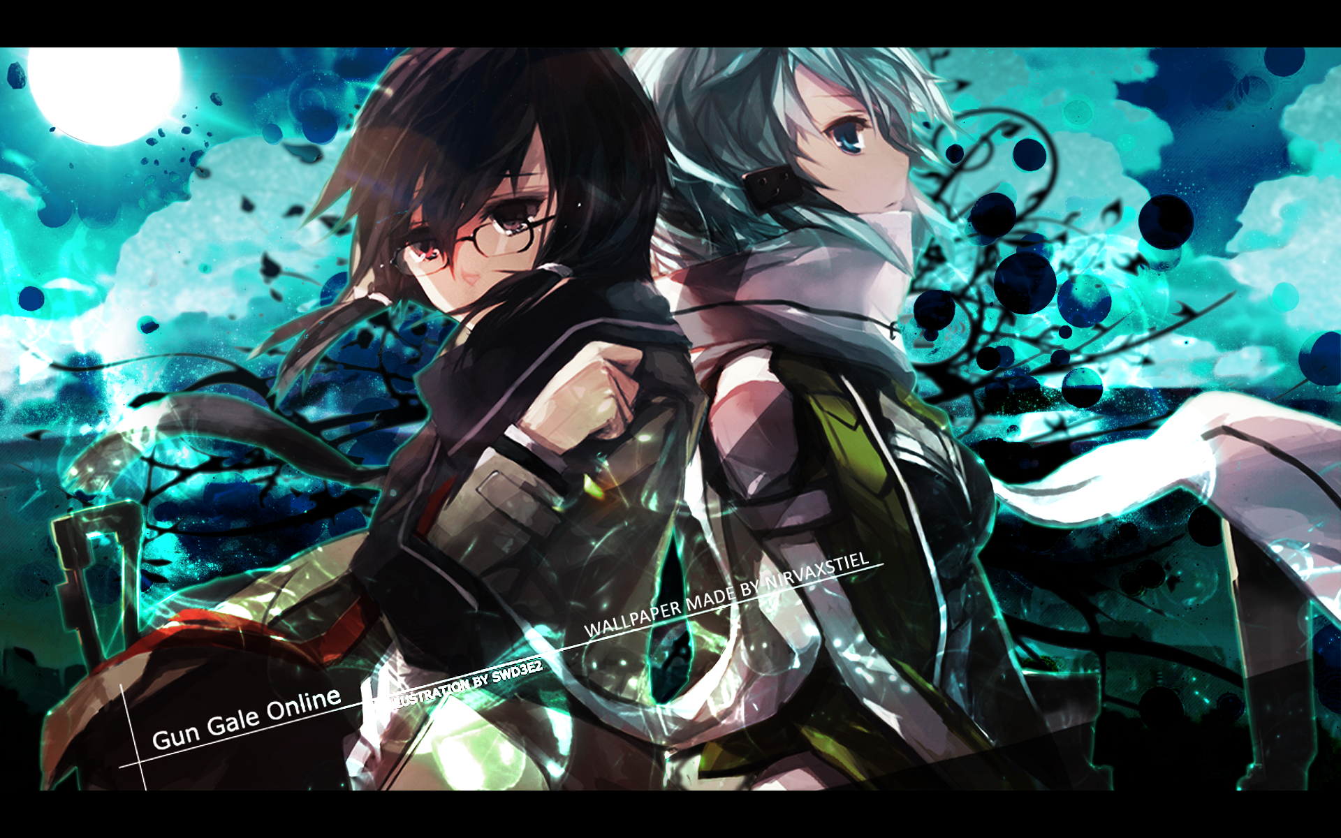 sinon wallpaper,cg artwork,anime,black hair,action adventure game,games