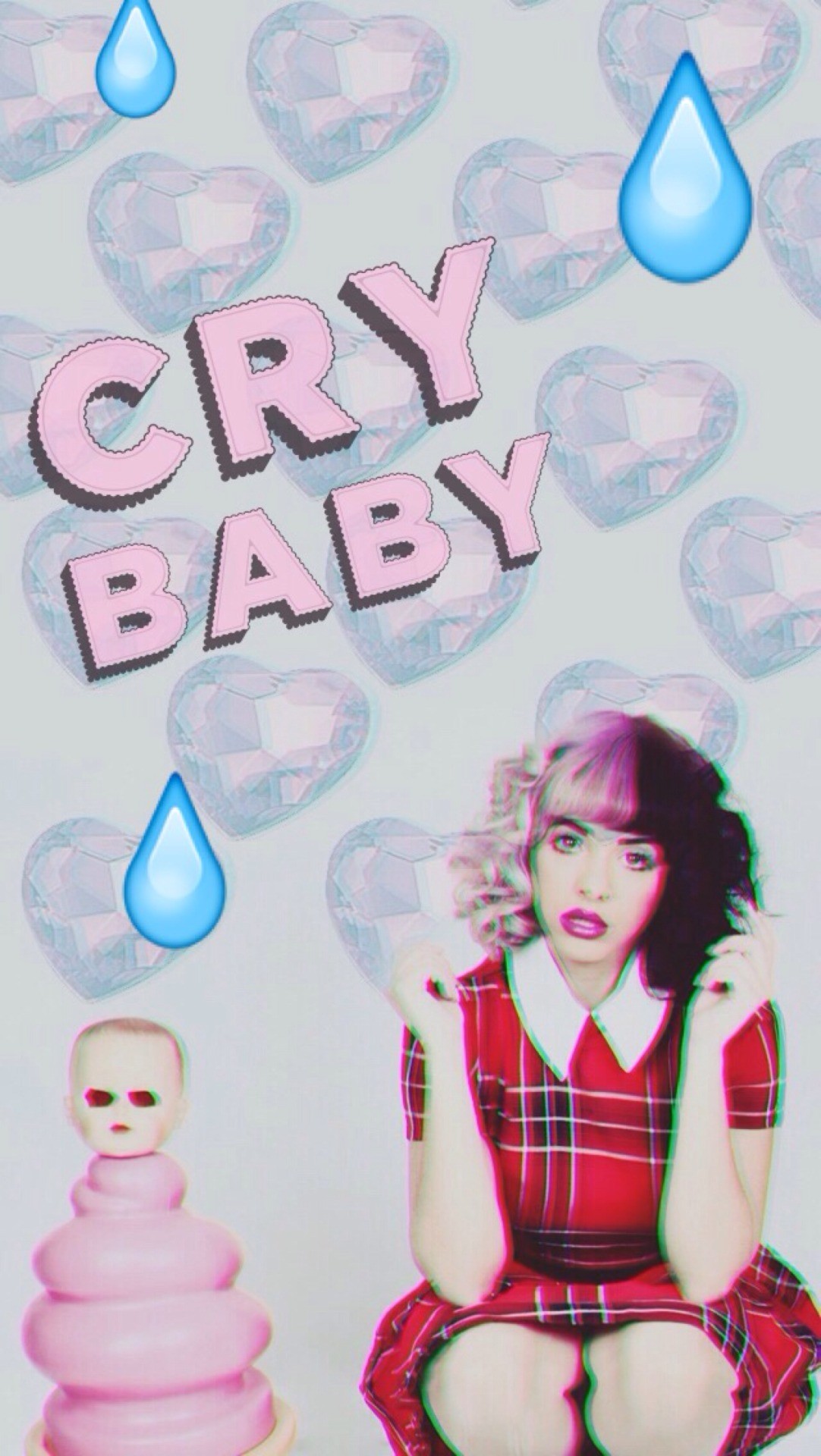 cry baby wallpaper,pink,illustration,doll,party,pattern