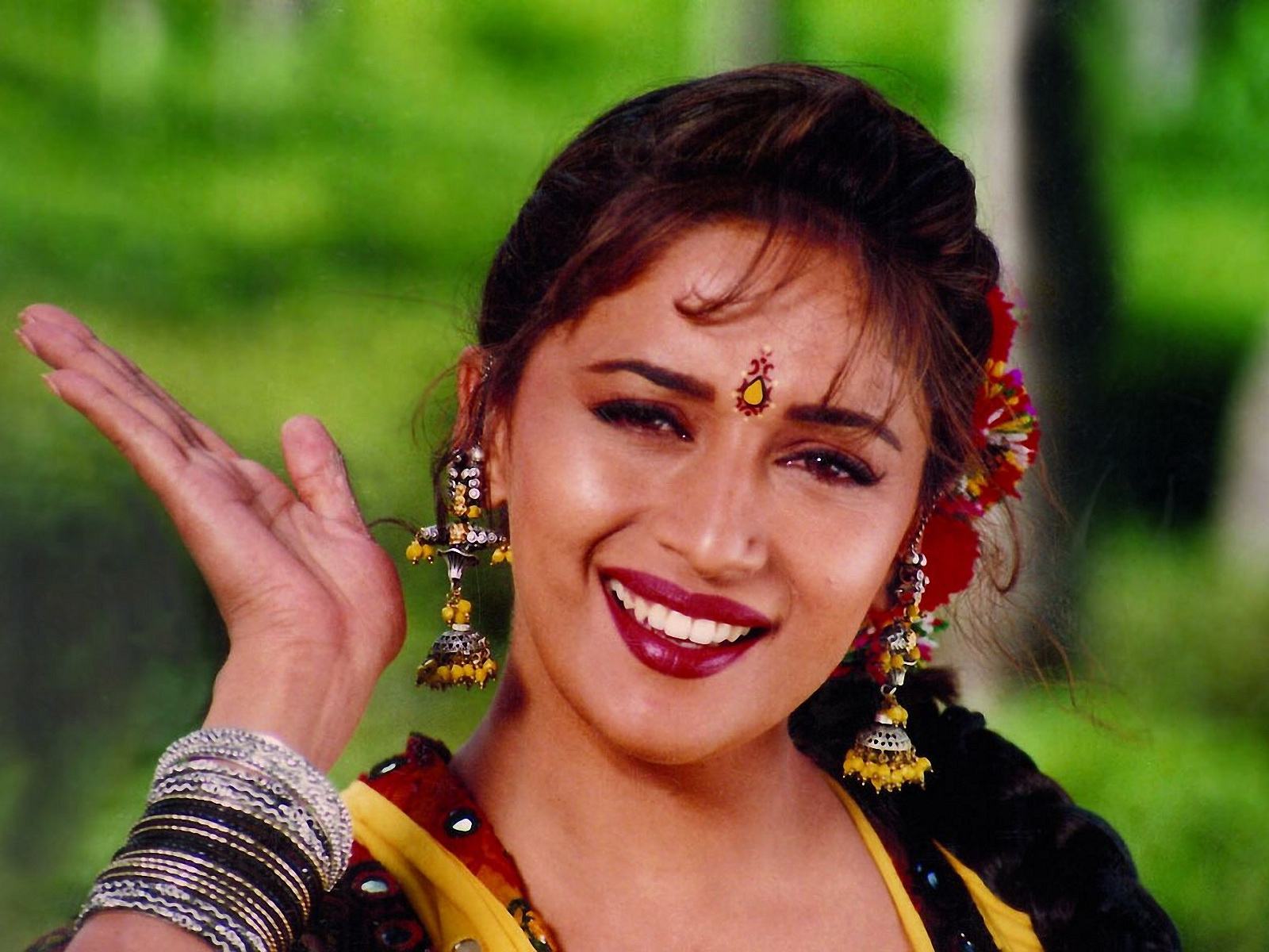 madhuri dixit hd wallpaper,lip,smile,gesture,photography,black hair