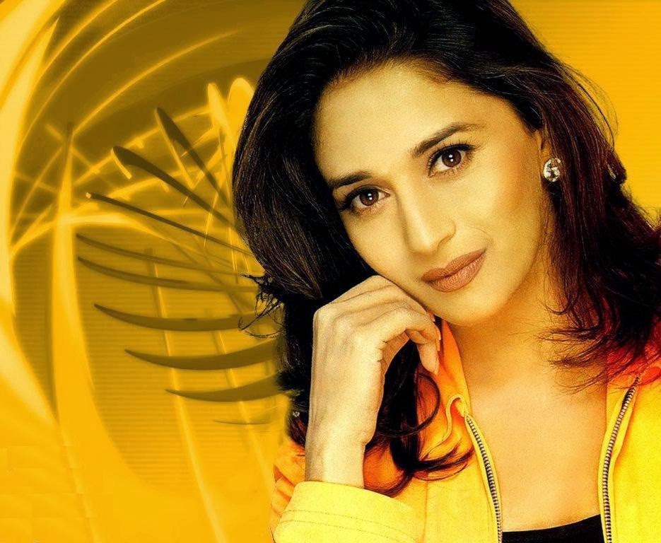 madhuri dixit hd wallpaper,hair,yellow,beauty,nose,black hair