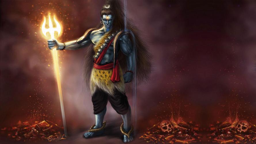 mahadev hd wallpaper,demon,fictional character,darkness,illustration,cg artwork