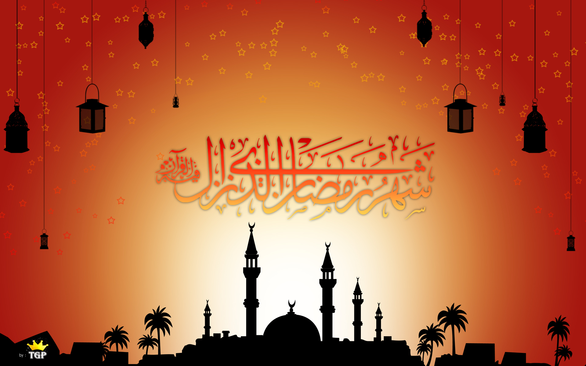 high quality ramadan wallpaper,red,silhouette,orange,sky,illustration