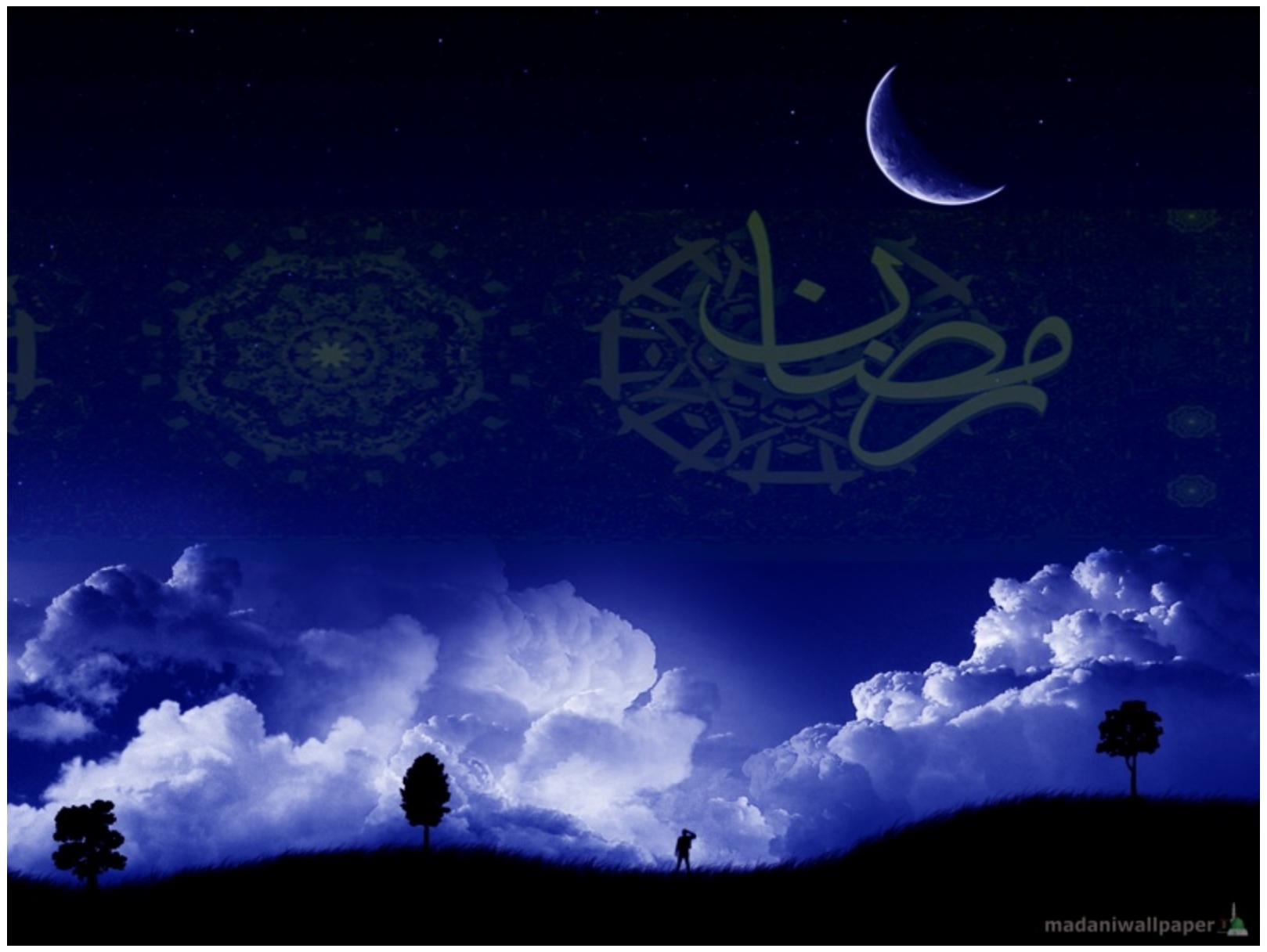 fond d'écran ramadan de haute qualité,ciel,croissant,bleu,atmosphère,lumière