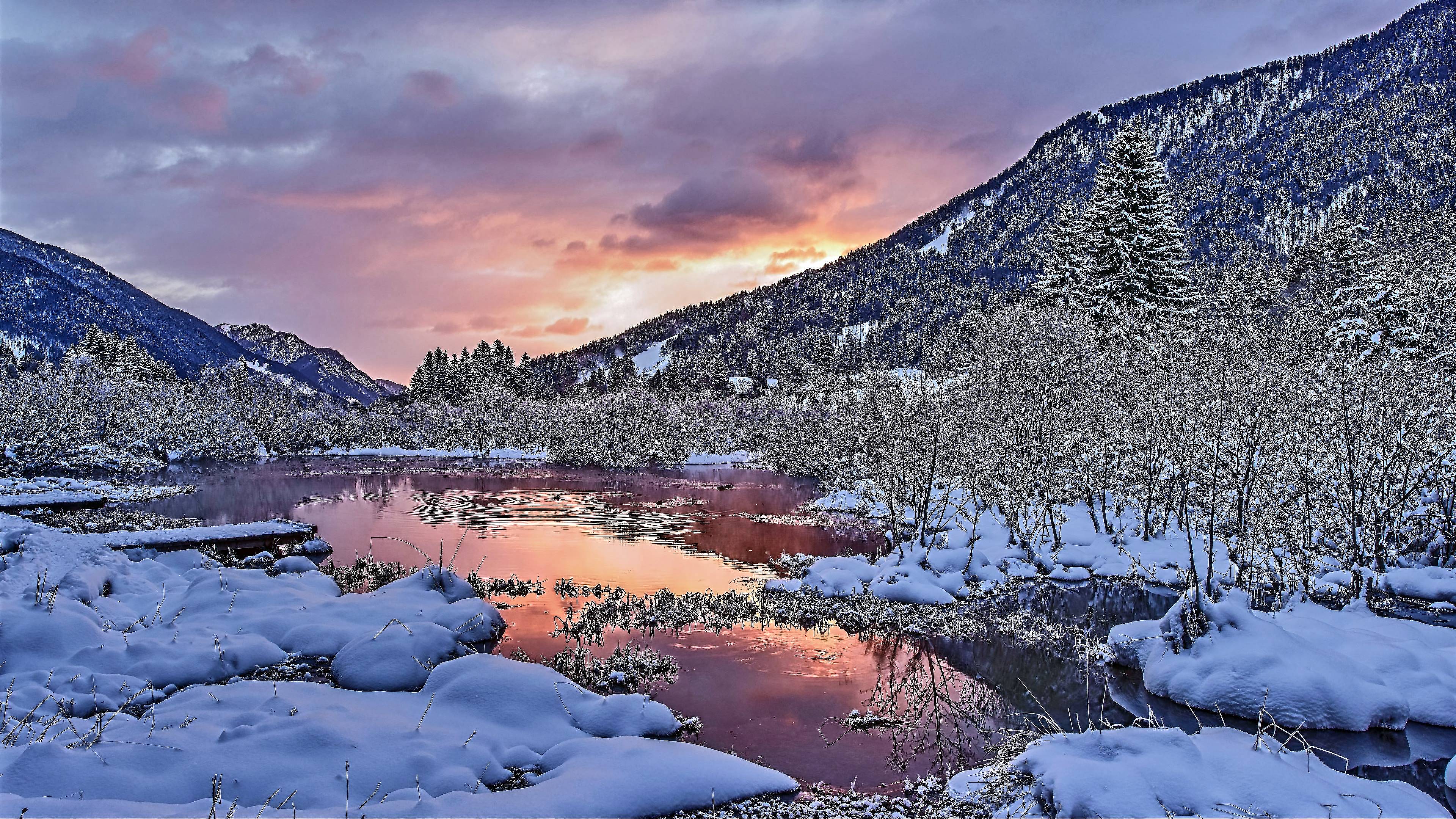 tapete kostenlos,natürliche landschaft,natur,himmel,winter,berg