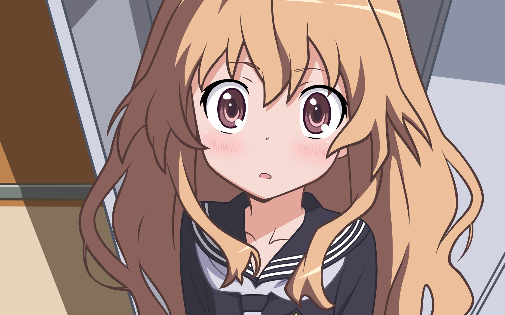 toradora wallpaper,face,cartoon,hair,anime,nose