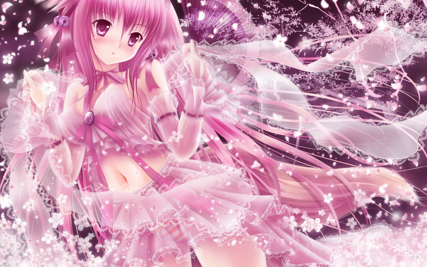 chicas di carta da parati,cg artwork,anime,cartone animato,rosa,taglio hime