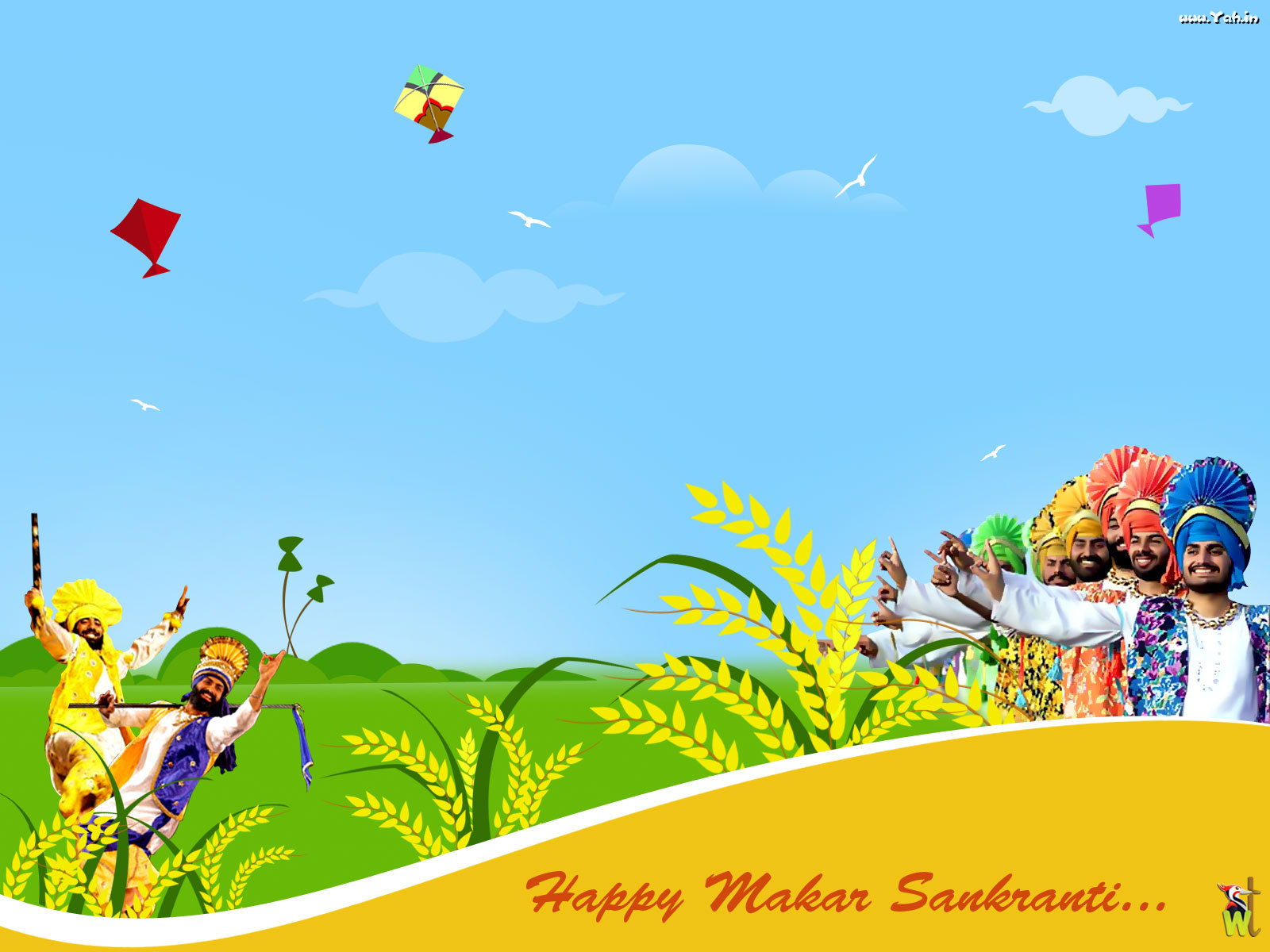 makar sankranti tapete,karikatur,erfundener charakter,wildblume,wiese