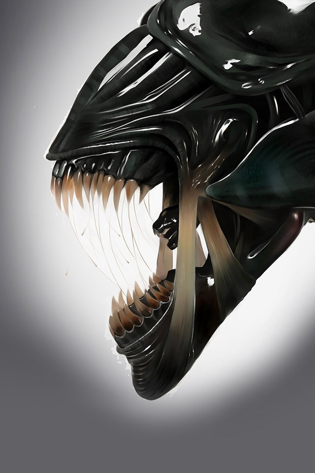 alien wallpaper iphone,mouth,jaw,illustration,fictional character,art