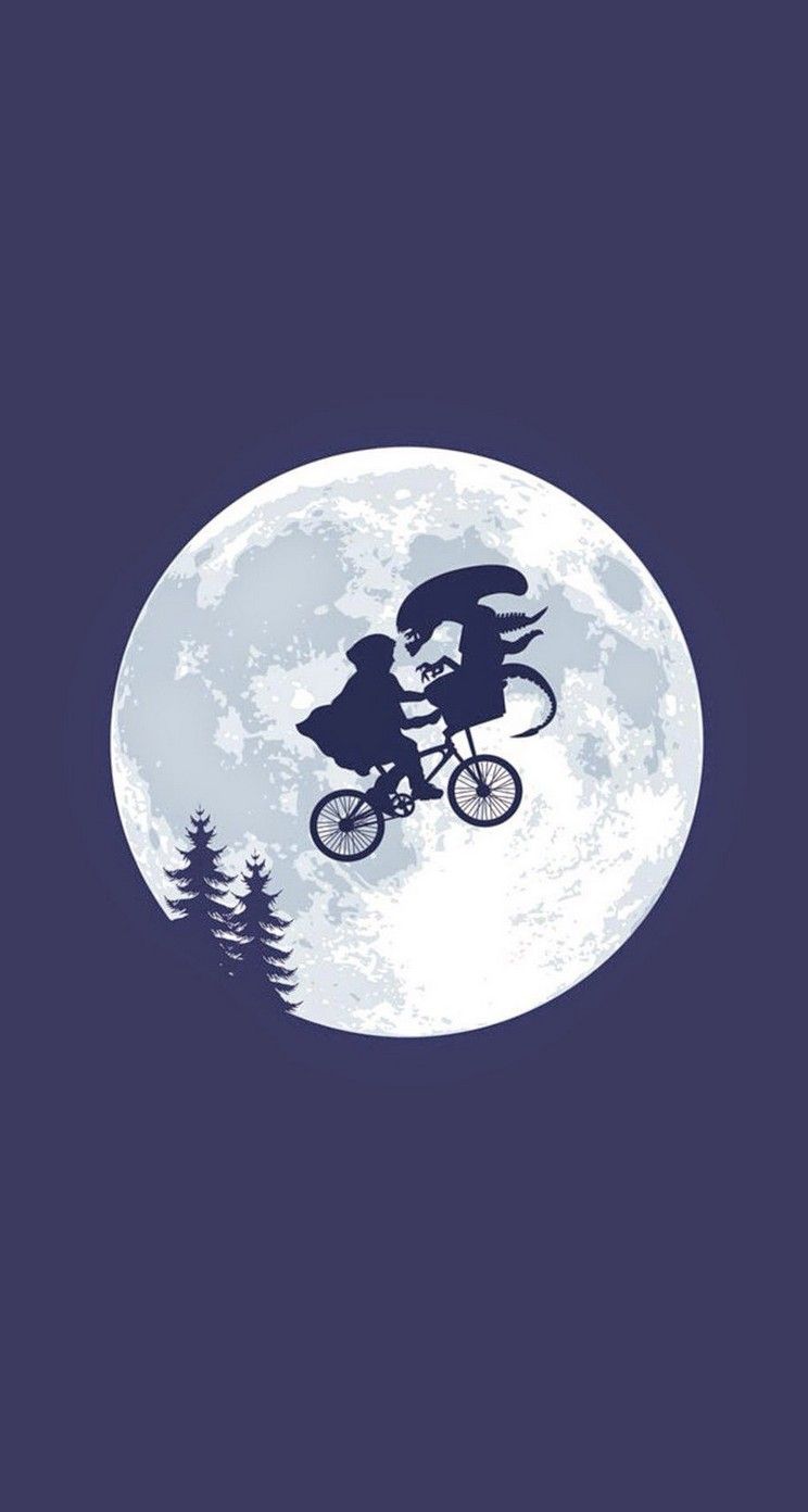 alien wallpaper iphone,illustration,vehicle,circle,freestyle bmx,full moon