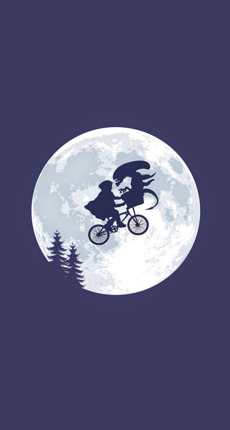 fond d'écran extraterrestre iphone,illustration,véhicule,cercle,freestyle bmx,pleine lune