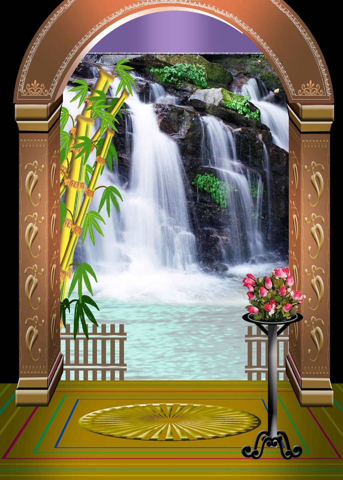 romantic wallpaper full size,waterfall,nature,natural landscape,water feature,water