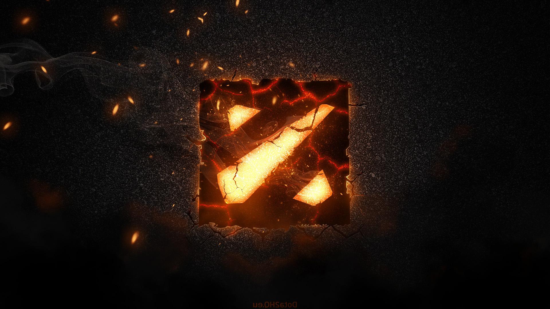 dota 2 logo wallpaper,heat,light,lighting,darkness,flame