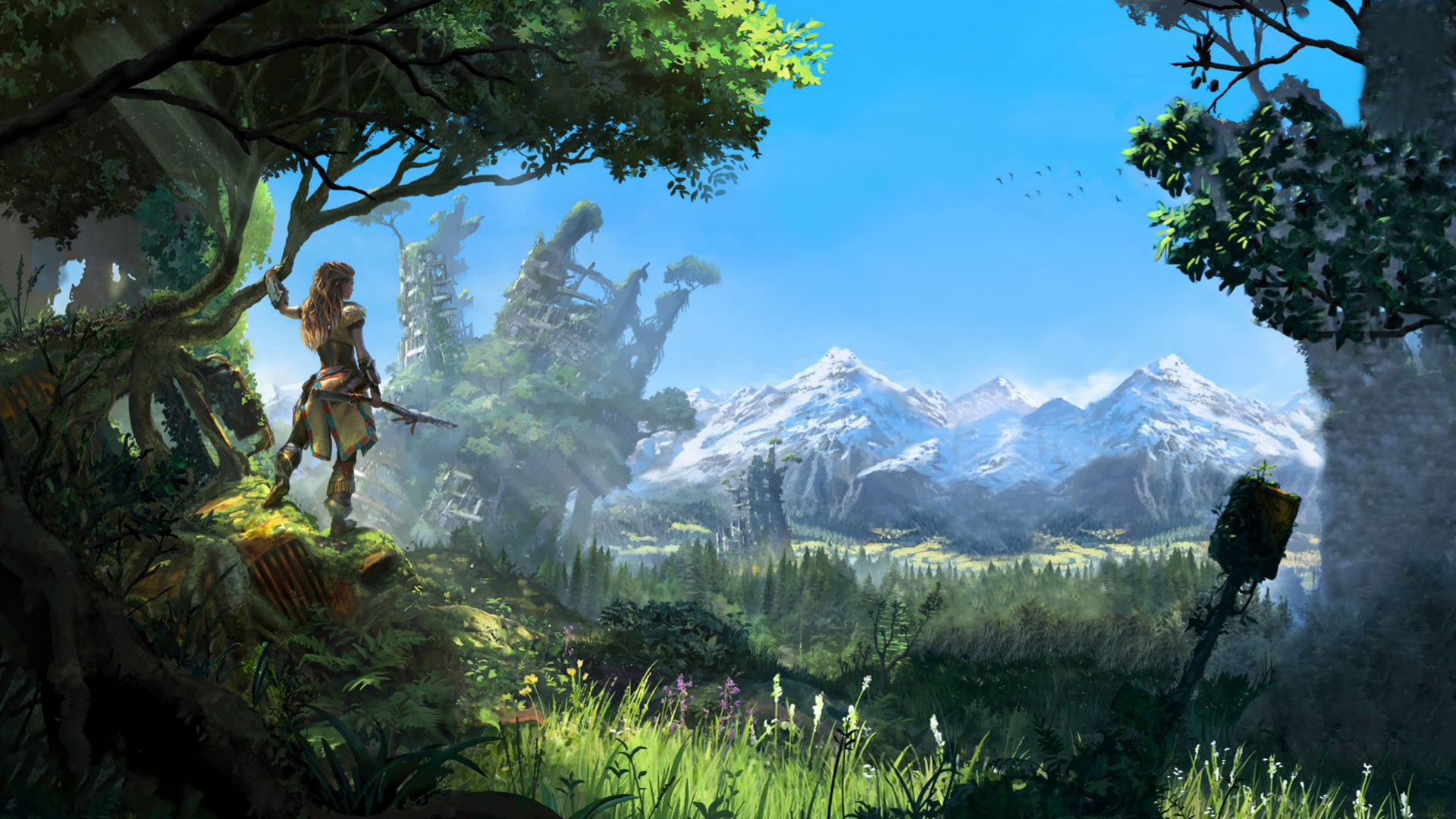 horizon zero dawn wallpaper hd,action adventure game,nature,pc game,vegetation,natural landscape