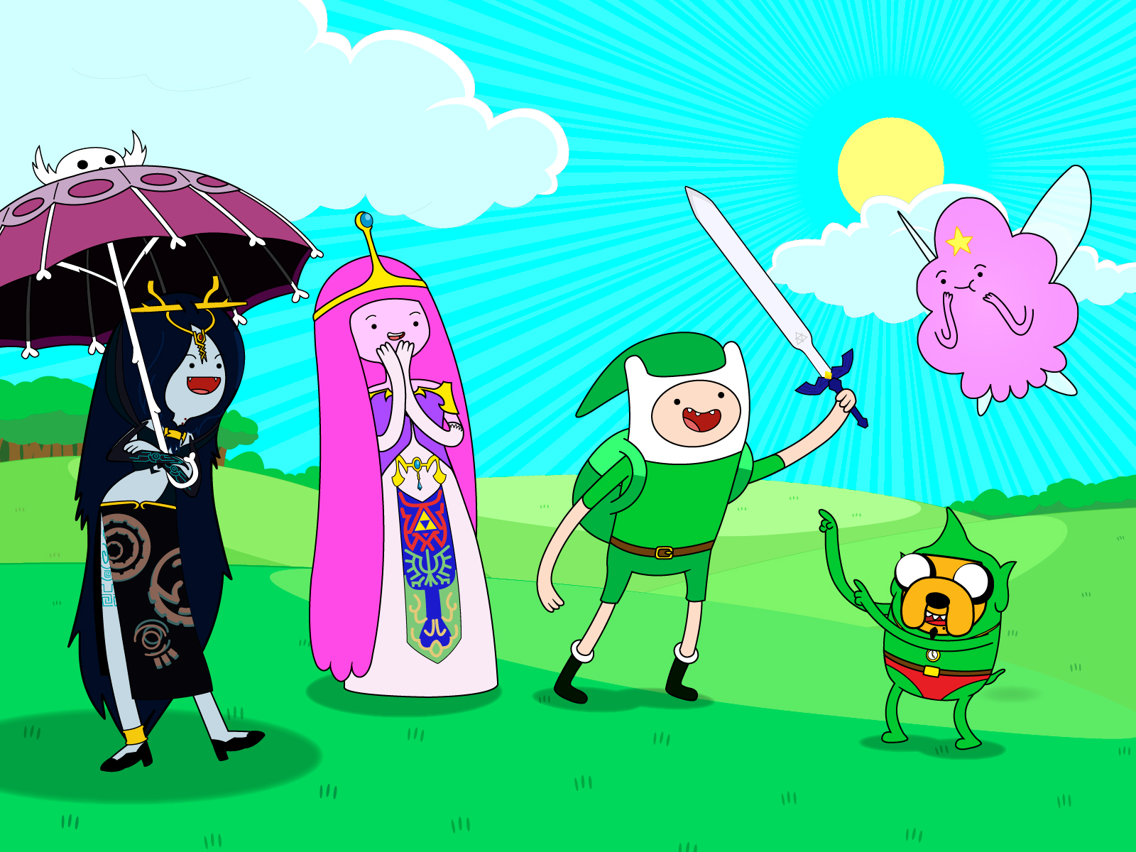 adventure time wallpaper hd,cartoon,illustration,animated cartoon,art,fictional character