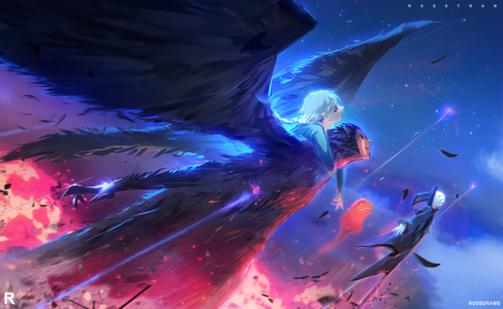 howl's moving castle wallpaper,sky,water,graphic design,cg artwork,geological phenomenon