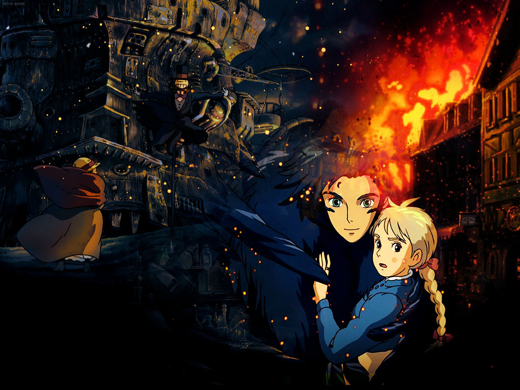 howl's moving castle wallpaper,action adventure game,anime,cartoon,cg artwork,illustration