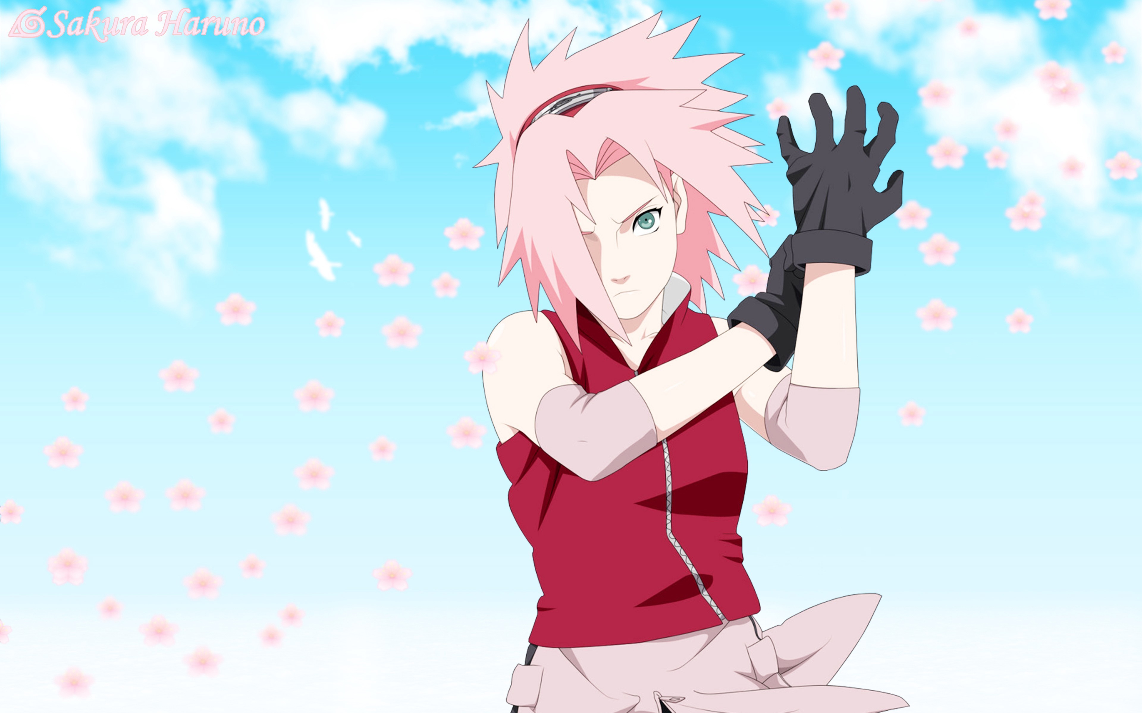 sakura haruno tapete,karikatur,anime,geste,glücklich,illustration