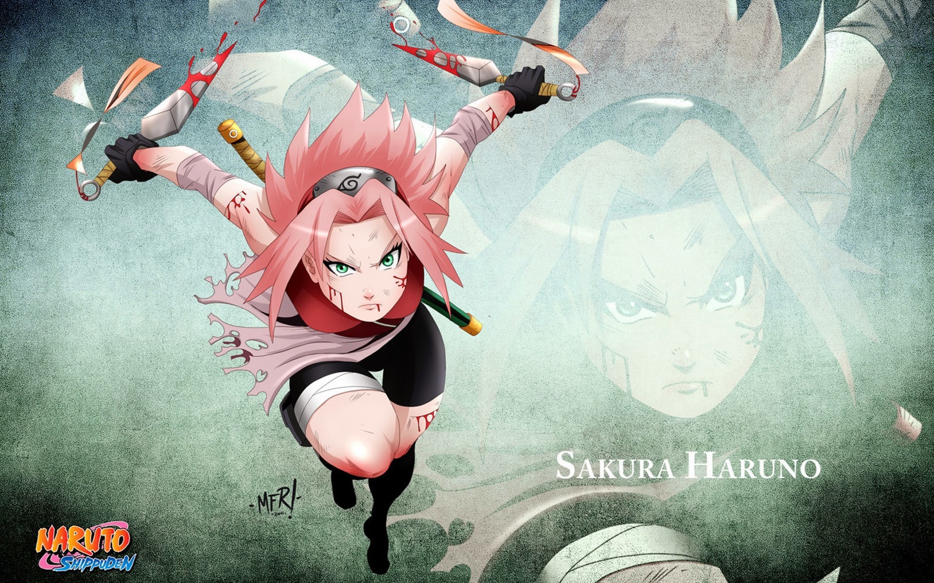 sfondo di sakura haruno,cartone animato,anime,illustrazione,cg artwork,disegno grafico