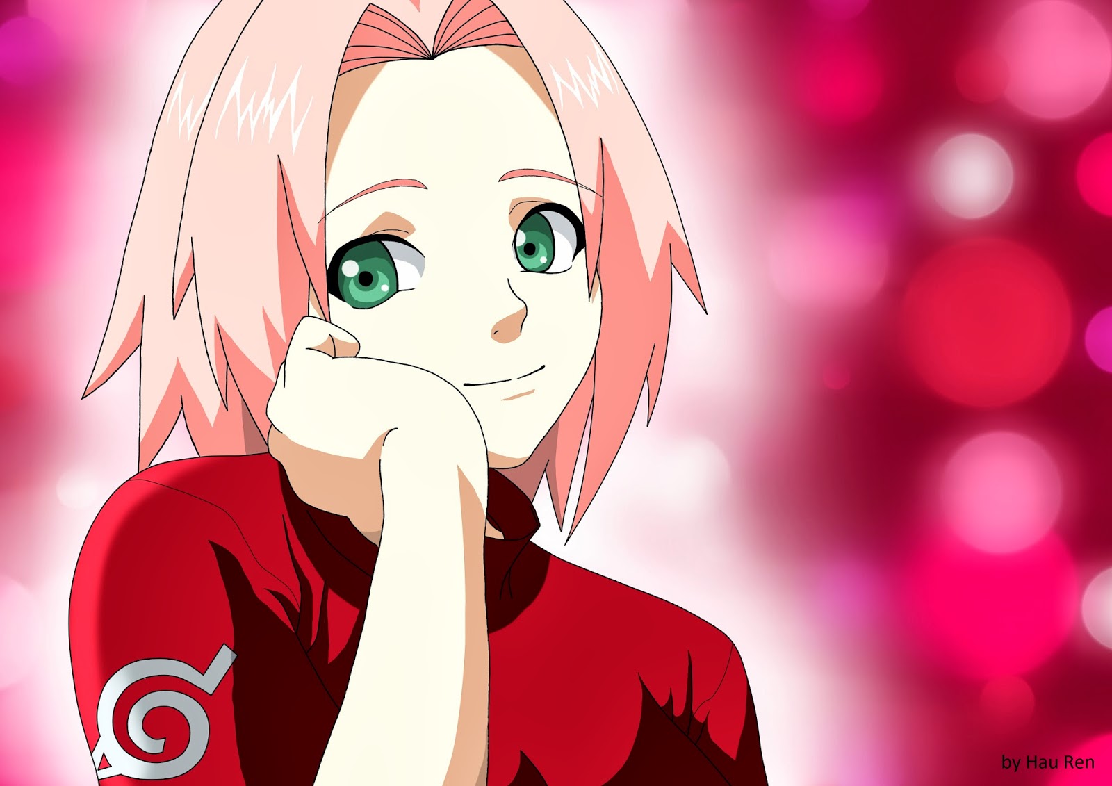 fond d'écran sakura haruno,dessin animé,anime,rose,bouche,amusement