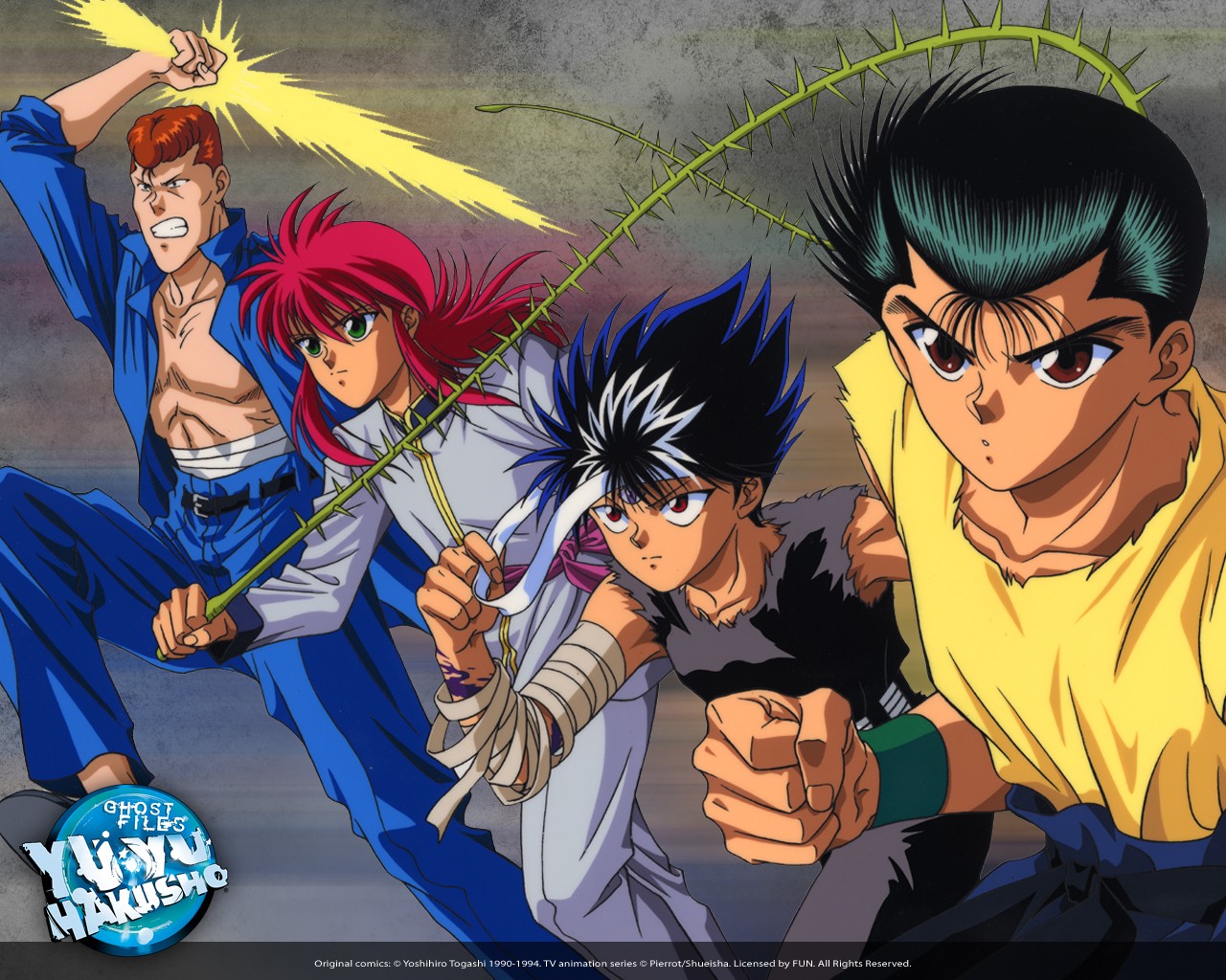 fondo de pantalla de yu yu hakusho,anime,dibujos animados,equipo,obra de arte,personaje de ficción