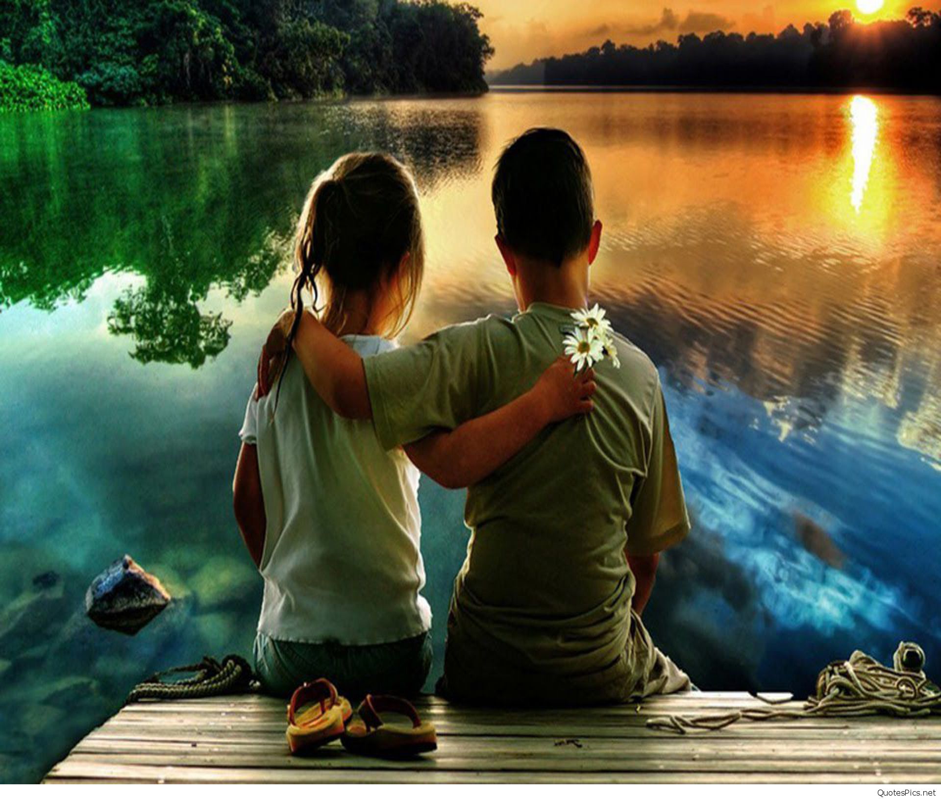 sweet couple wallpaper,nature,romance,friendship,love,reflection