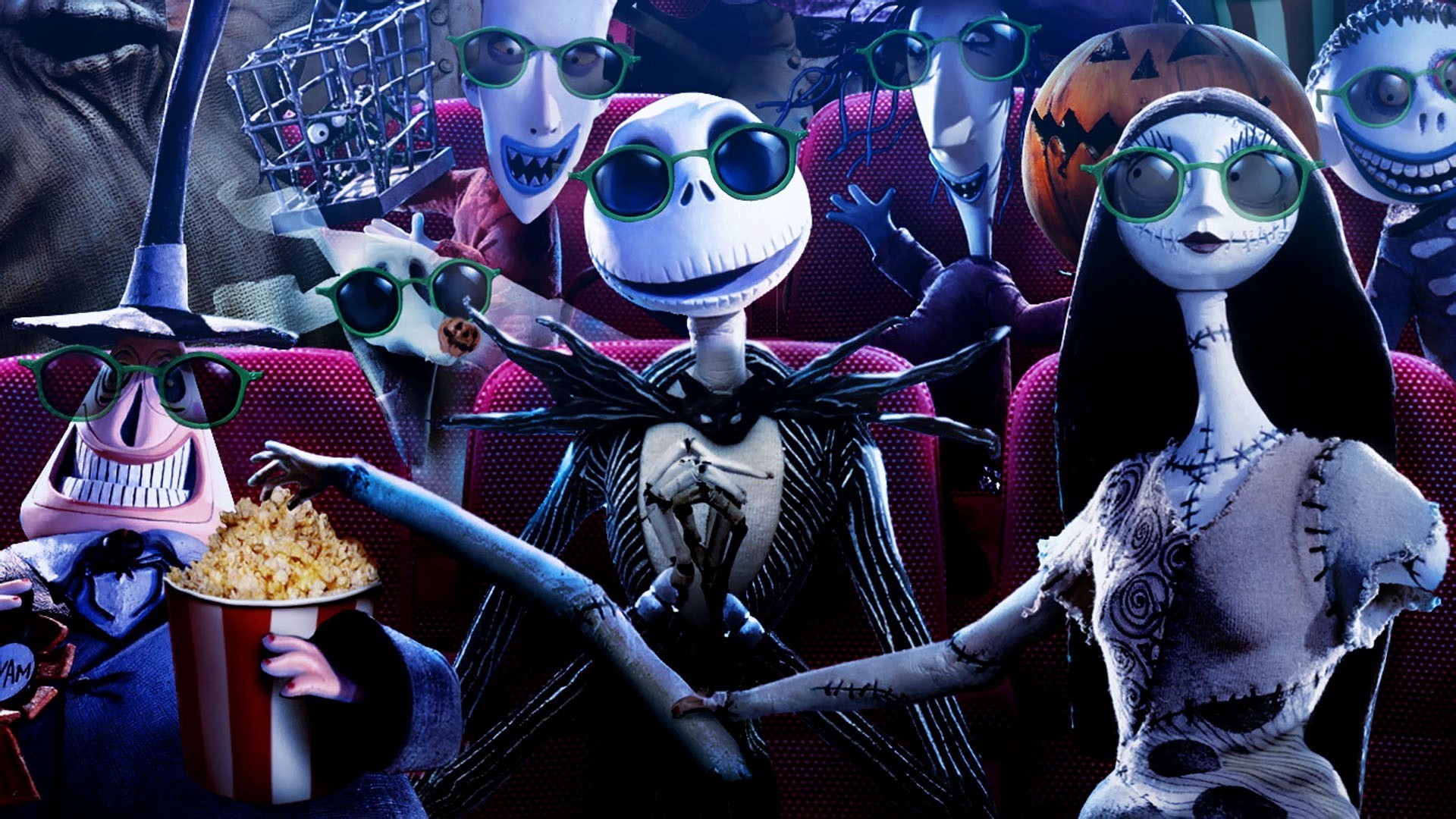 jack skellington wallpaper,doll,toy,animation,eyewear,fictional character