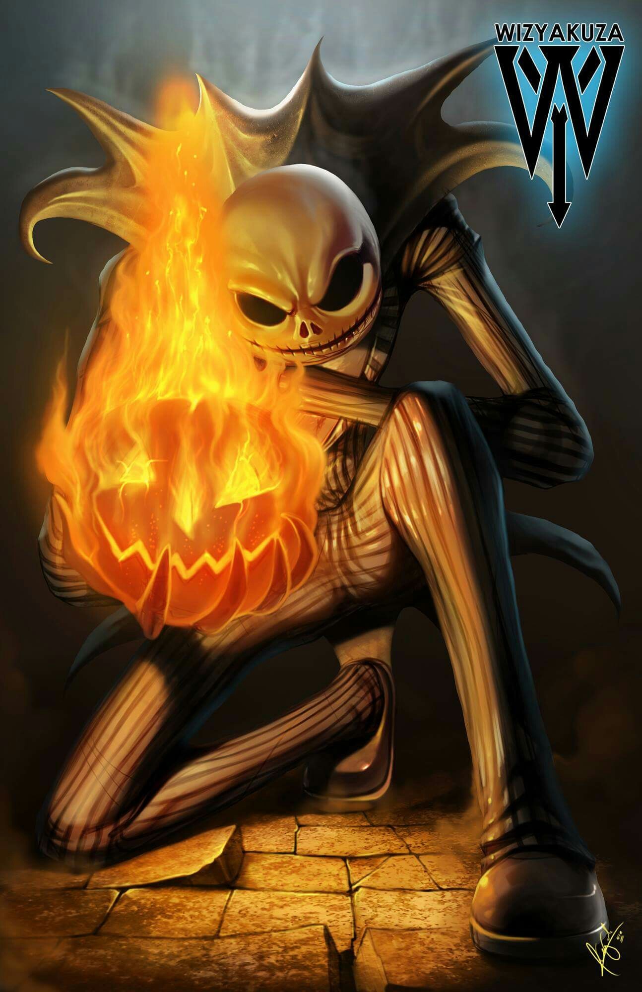 jack skellington wallpaper,fictional character,demon,illustration,supernatural creature,cg artwork