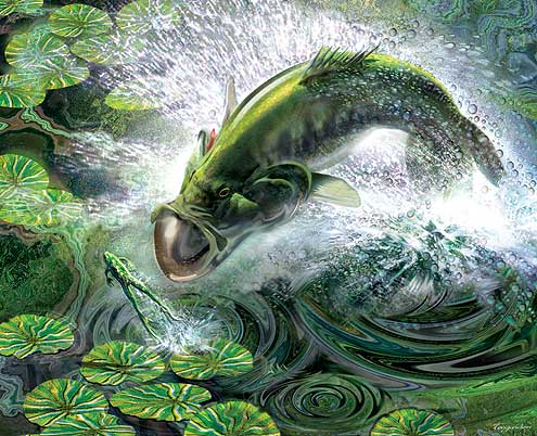 bass fishing wallpaper,green dragon,illustration,organism,fictional character,plant