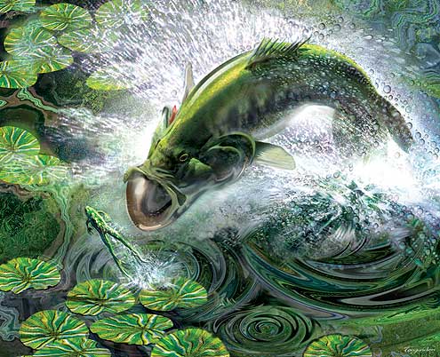 bass fishing wallpaper,illustration,erfundener charakter,pflanze,kunst