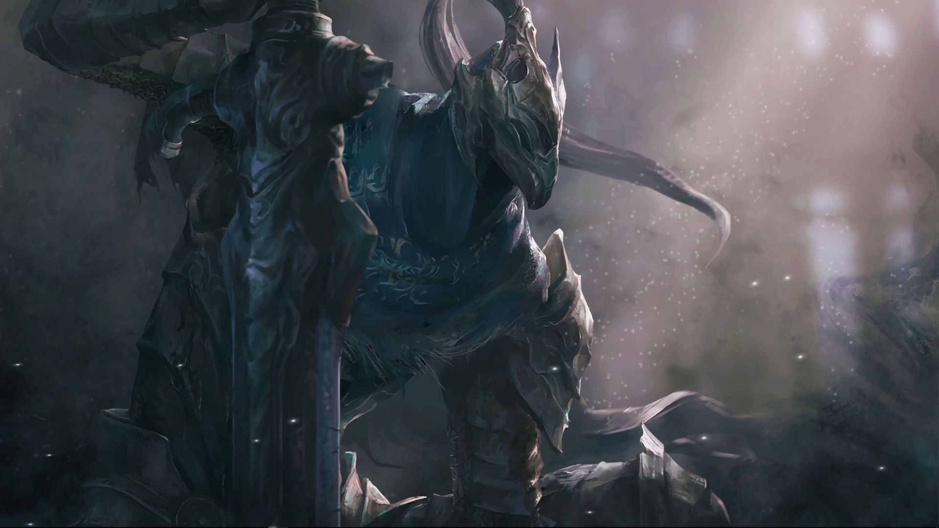 dark souls animated wallpaper,action adventure game,cg artwork,demon,fictional character,digital compositing