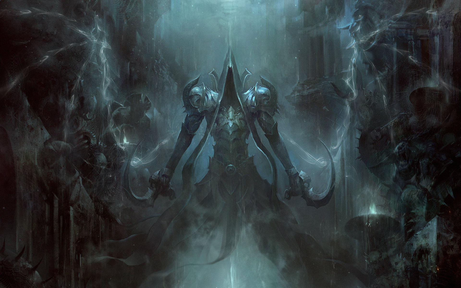 reaper of souls wallpaper,darkness,cg artwork,demon,fictional character,art