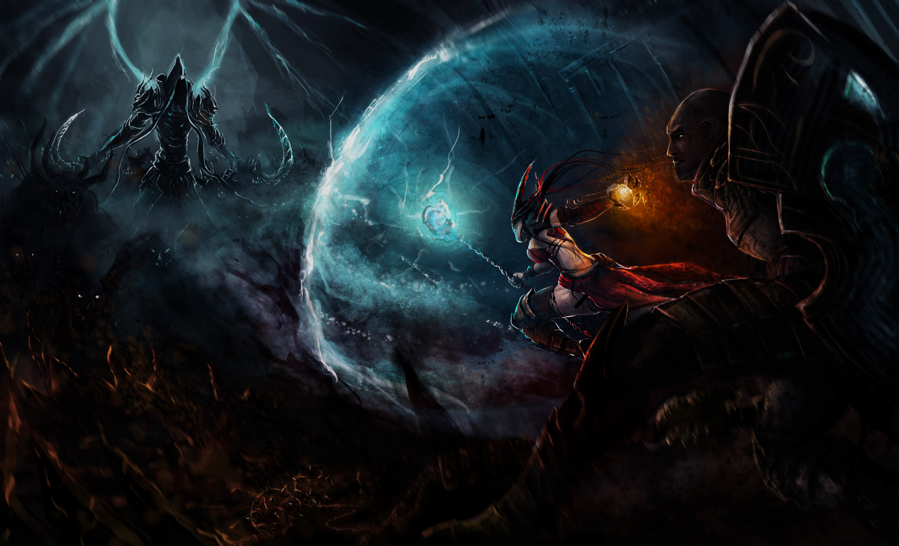 reaper of souls wallpaper,darkness,cg artwork,demon,fictional character,illustration