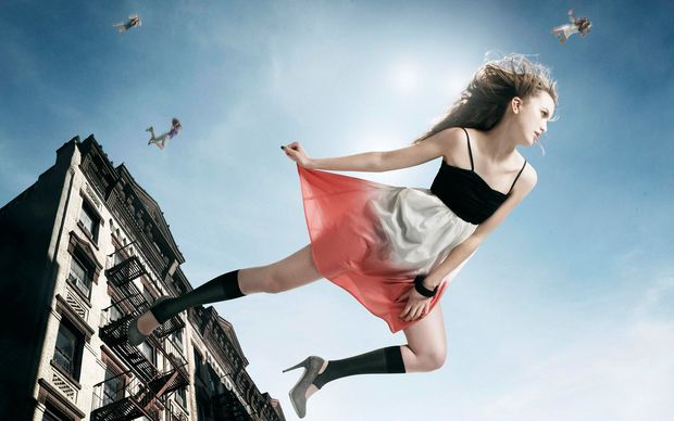 wallpapers fashion,sky,jumping,happy,flash photography,dancer