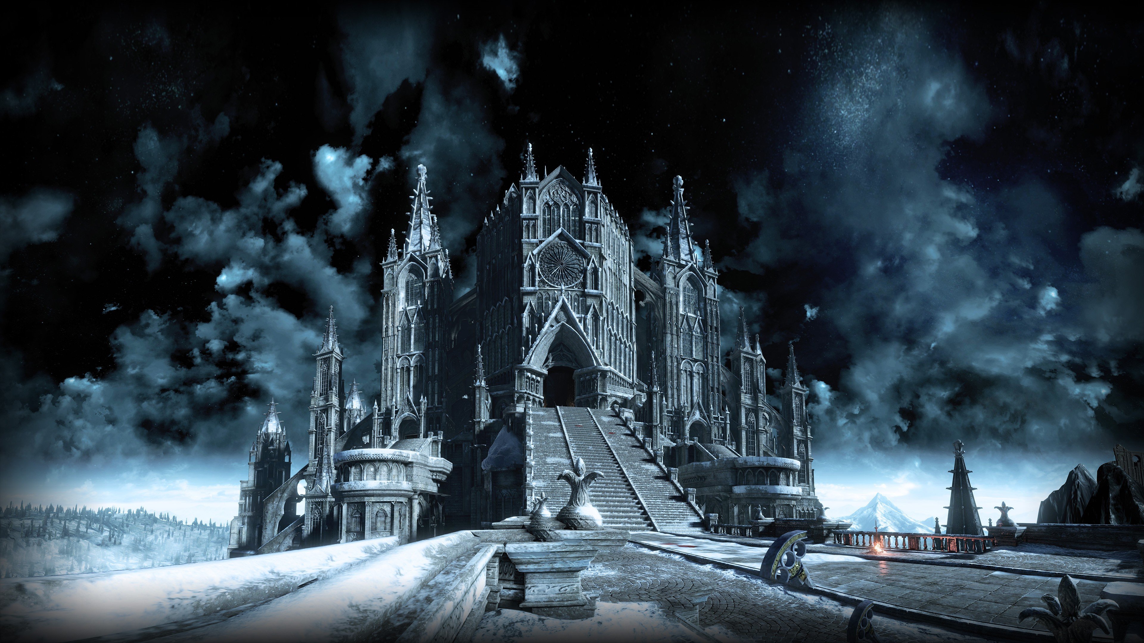 dark souls 3 wallpaper 4k,sky,atmosphere,architecture,world,darkness