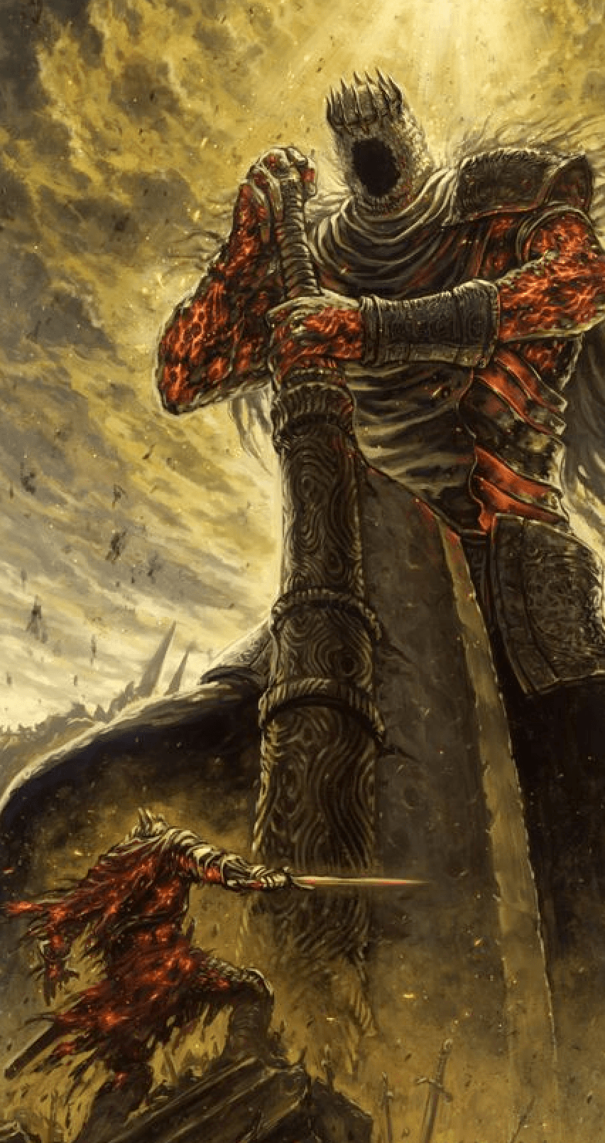 dark souls 3 mobile wallpaper,cg artwork,fictional character,mythology,art,illustration