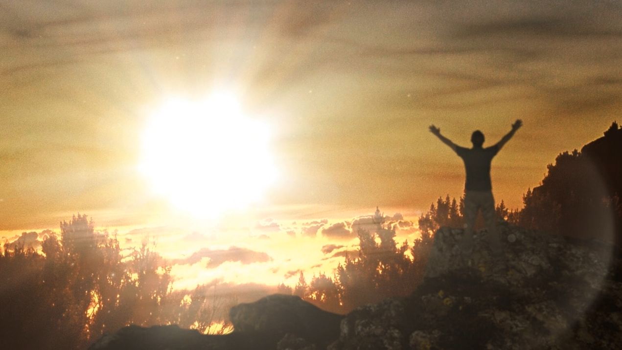 praise the sun wallpaper,sky,people in nature,sun,sunset,sunrise