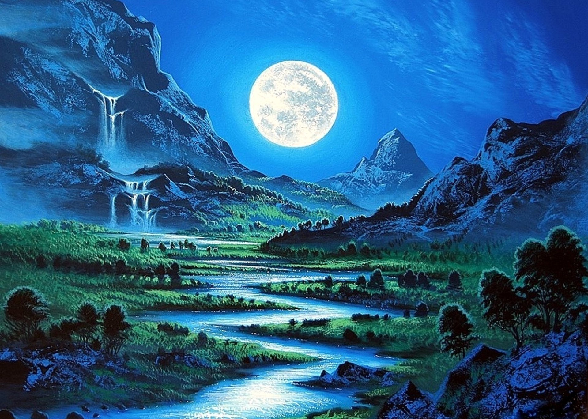 smart desktop wallpaper,nature,natural landscape,moon,moonlight,sky