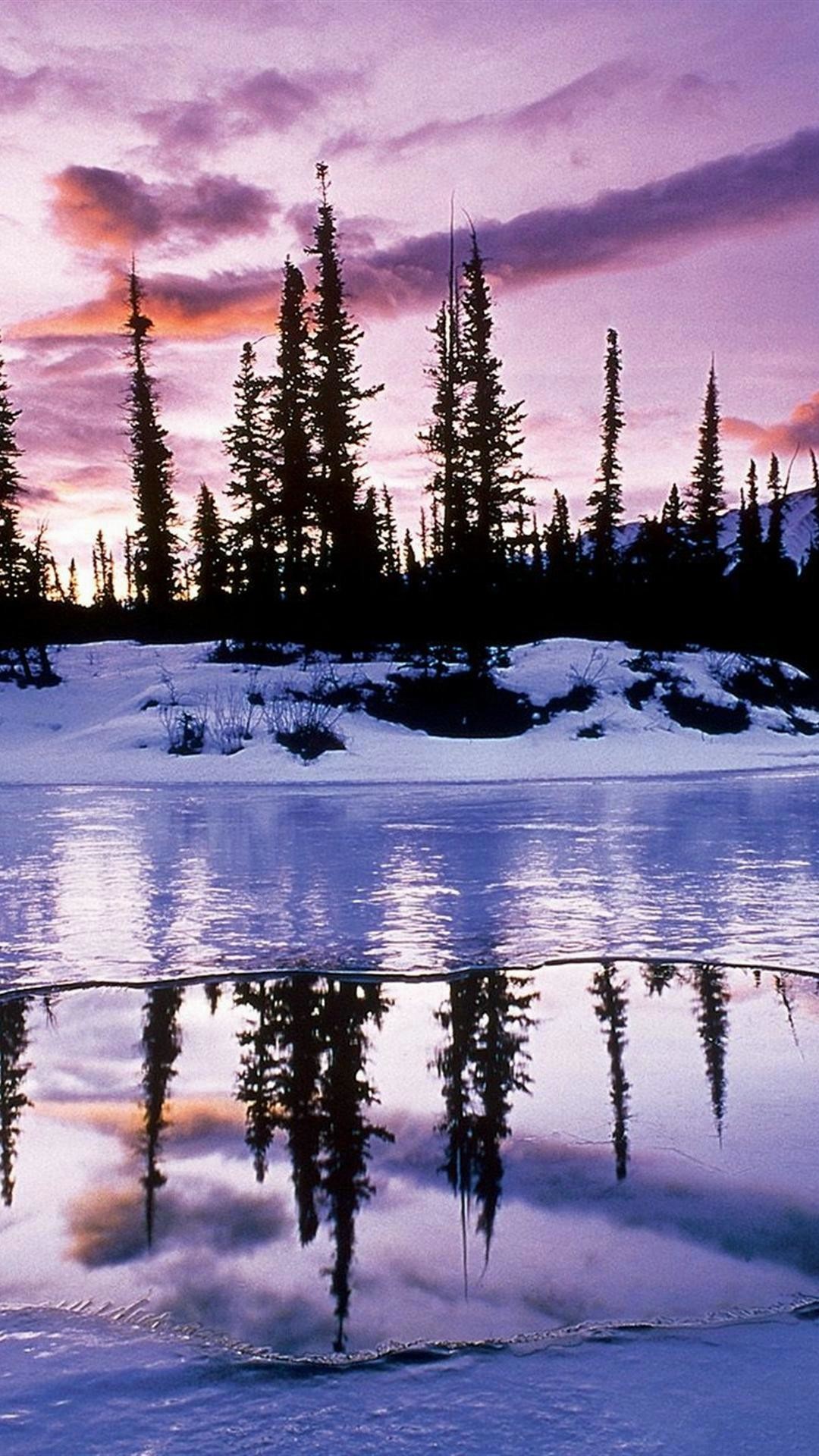 bonitos fondos de pantalla para iphone 6,paisaje natural,naturaleza,reflexión,nieve,cielo
