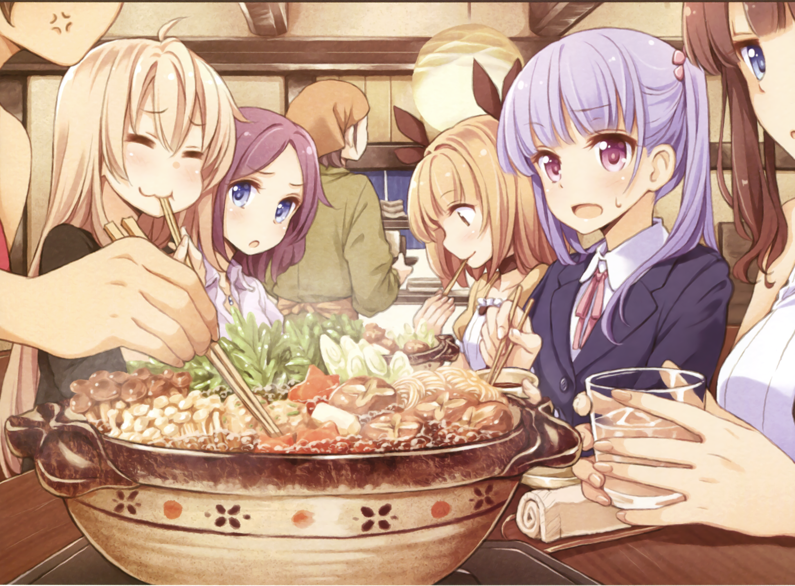 nuevo juego de fondo de pantalla hd,anime,plato,ramen,boca,cg artwork