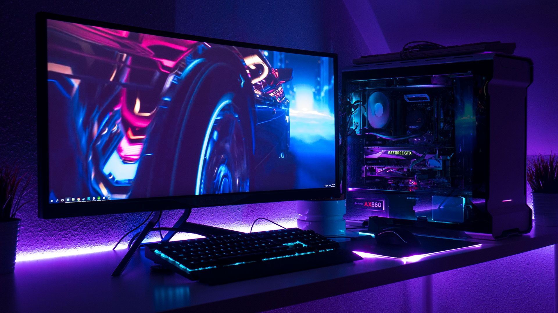 gaming setup wallpaper,anzeigegerät,technologie,computerbildschirm,beleuchtung,led beleuchtete lcd anzeige