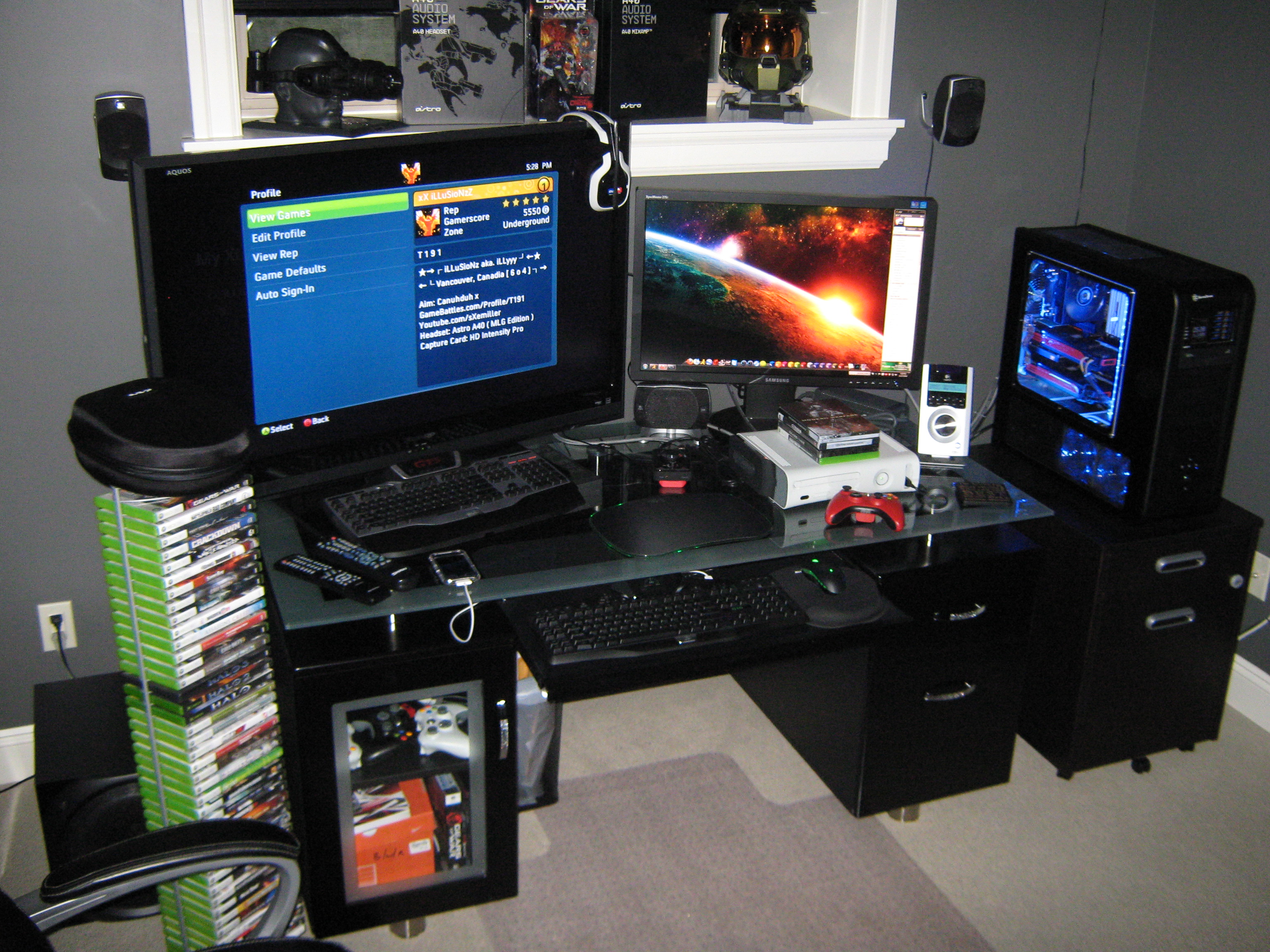 ゲームのセットアップの壁紙,コンピューターデスク,技術,ガジェット,机,家具