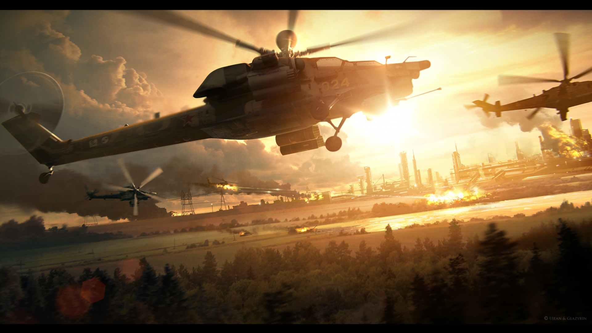 3d action wallpaper,helicopter,rotorcraft,helicopter rotor,military helicopter,black hawk
